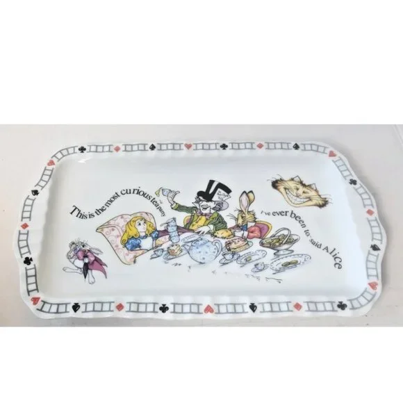 Paul Cardew Alice in Wonderland Mad Hatter Ceramic Serving Tray — Collectible - Picture 1 of 5